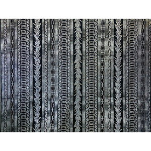 ハワイアンファブリック綿ポリ ボーダー柄/ブラック/古典/LW-24-938/HFN748