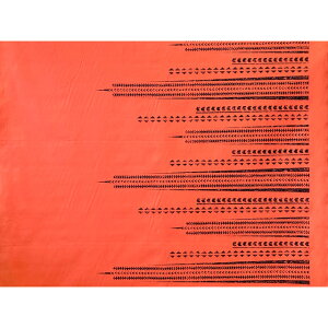 ハワイアンファブリック綿ポリ 裾柄/オレンジ/古典/LW-24-939/HFR979