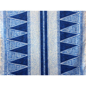 ハワイアンファブリック綿ポリ ボーダー柄/ブルー/古典/KX-002 Blue/HFB871