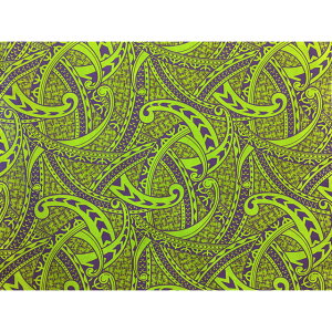 ハワイアンファブリック綿ポリ/全体柄/古典/グリーン・パープル/LW-25-978-GREEN・PURPLE/HFB876