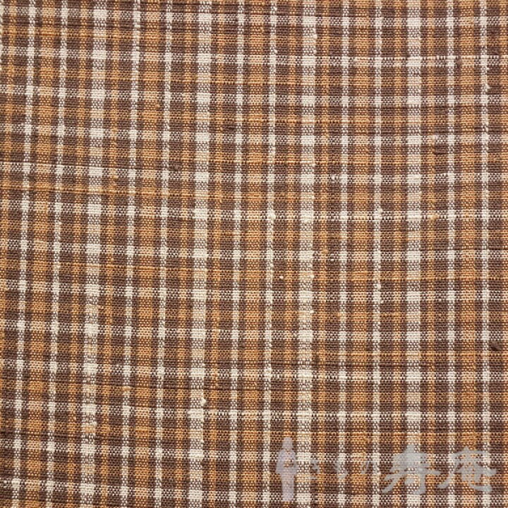 楽天市場】着物 紬 米沢紬 紅花 反物 男物 女物 茶 白 チェック 格子柄 