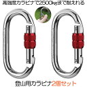 【お得な2個セット】 登山用 カラビナ 25KN クライミングカラビナ ハードスチール アルミカラビナ レスキュー 登山用…