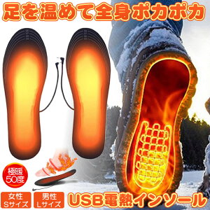 【つま先までポカポカ】 電熱 インソール あったか 中敷き ヒートインソール 23cm-27.5cm サイズ調整 電熱インソール 発熱 加熱 暖かい USB加熱式 電熱ウェア 冷え対策 足元 フットウォーマー 防