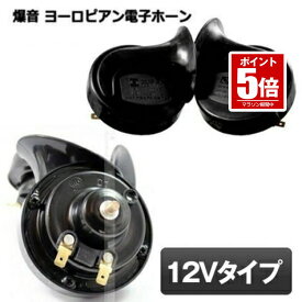【今だけ最大20％OFFクーポン】 ホーン 車 12V クラクション 電子ホーン 汎用 爆音 低音 高音 セット カー アクセサリー ブラック ヨーロピアン 送