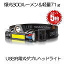 【充電式】 ヘッドライト 釣り 登山 300ルーメン LED デュアル 光源 ヘッド ライト USB 充電式ヘッドライト ヘッドランプ 高輝度 モード 集光 散光切替 点灯4-10時間 IPX6 防水 アウトドア 作業灯 災害対策 懐中電灯 DYUAHEDD