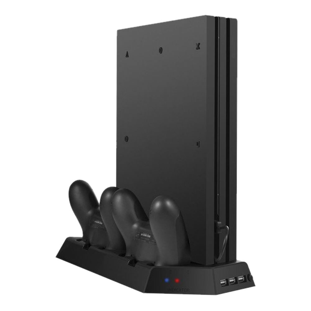送料無料 PS4 Pro専用 超美品再入荷品質至上 冷却 充電 多機能 PS4STA 縦置きスタンド コントローラー2台同時充電 ブラック USBハブ3ポート 送料無料 激安 お買い得 キ゛フト
