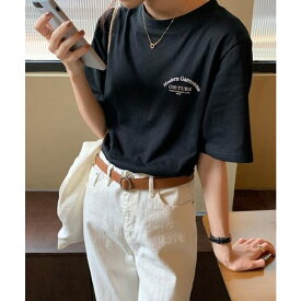 ロゴプリントTシャツ 半袖 バックロゴ バックプリント ワンポイント ワンポイントロゴ 胸元ロゴ 英字 アーチプリント オーバーサイズ ベーシック シンプル カジュアル 韓国 韓国ファッション 着回し プチプラ 韓国トップス 10代 夏 秋