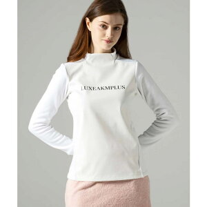 SHIFFON LUXEAKMPLUS リュクスエイケイエムプラス ゴルフ ウィンドプルーフモックネック Tシャツ 長袖 カットソー レディース おしゃれ かっこいい ブランド ゴルフウェア スポーツウェア GOLF ト