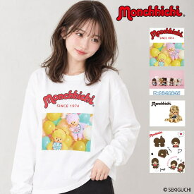 子ども服 SHUSHU モンチッチ プリントロングTシャツ Monchhichi 長袖 トップス カットソー レディース 大人 ファッション トップス