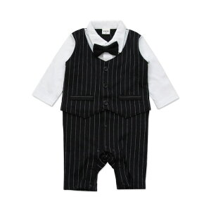 【10%OFFクーポン配布中!10/27(月)9:59まで】chil2 フォーマル カバーオール ベビー服 ベビー キッズ 子供服 男の子 ロンパース 長袖 スーツ風 入園式 結婚式 お食い初め お宮参り 衣装 蝶ネクタ