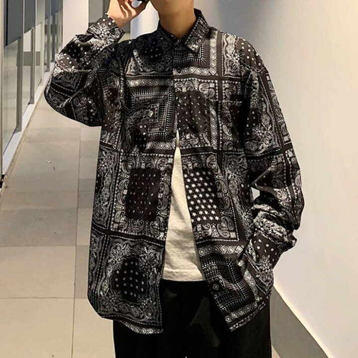 楽天市場】Decorative 柄シャツ ペイズリー柄 バンダナ柄 長袖シャツ 