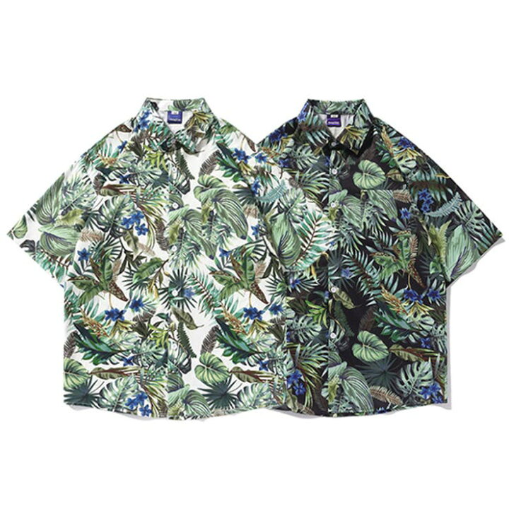 楽天市場】柄シャツ 草木柄 植物柄 ボタニカル アマゾン トロピカル 花  