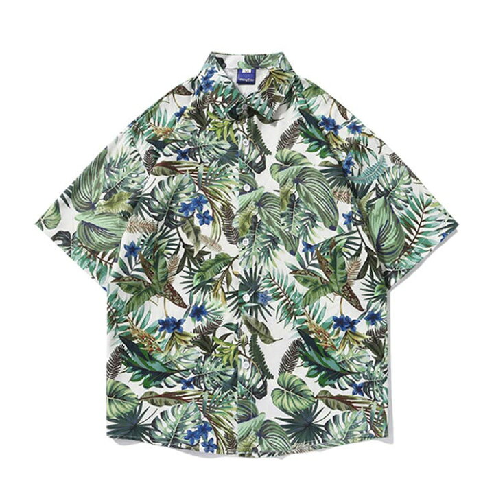 楽天市場】【3/27 1:59まで 10%OFFクーポン】柄シャツ 草木柄 植物柄 