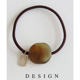 【10％OFFクーポン！1/16(金)1:59まで】ARGO TOKYO マットべっ甲ストーンデザインチャームヘアゴム 26114　ヘアゴム　ストーンデザイン　マット感　べっ甲風 ヘアアクセサリー