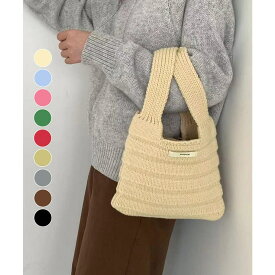 Miniministore ミニハンドバッグ 英字ロゴ ニットバッグ バッグ・鞄