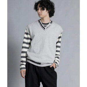 aimoha men aimoha men Varsity Vibe Knit Vest �j�b�g�x�X�g�yAW�z �g�b�v�X