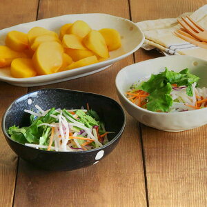 EAST table 和食器 ボウル 水玉 三角4.5寸鉢 (ドットモノトーンシリーズ) おしゃれ 小鉢 中鉢 和の小鉢 煮物小鉢 サラダボウル 鍋取り鉢 煮物鉢 鉢 サラダボウル 副菜鉢 モダン 和モダン 和柄