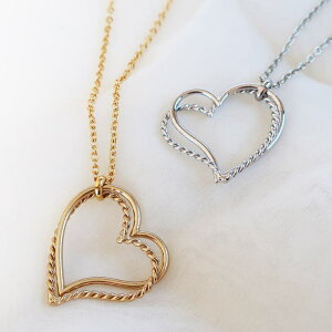 【10%OFFクーポン配布中!10/27(月)9:59まで】Melody Accessory ネックレス 日本製 ロングネックレス レディース 大ぶり ハート オープンハート K18GP ジュエリー 10代 20代 中学生 高校生 大学生 ロン