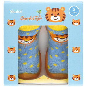 Skater ソックス シューズ ギフトボックス S 11.9cm ベビー 靴 赤ちゃん BSSHL2G スケーター skater トラ とら チアフル タイガー 動物 男の子 男子【キャラクター 靴下 くつ クツ ファーストシューズ
