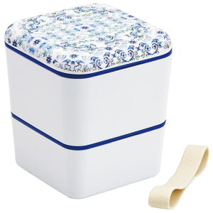 Skater シンプル ランチボックス 角型 2段 メラミン製フタ 総容量600ml お弁当箱 スケーター skater SLBWS6M 天平文様 夢幻 濃青 和柄 男性 女性 メンズ レディース【ランチ 弁当 2段弁当箱 二段 お弁