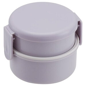 Skater お弁当箱 2段 500ml レンジ対応 丸型 ランチボックス 弁当 バイオマス おしゃれ スケーター skater ONWR1B セピア カラー ラベンダー 紫【弁当箱 コンパクト 小学生 幼稚園 子供 大人】 食器・
