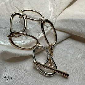 feu ユニフォームパーツブレスレット　チェーンブレスレット　抜け感　ニュアンス　カジュアルモード　春夏秋冬　韓国ファッション　2023年新作　UNIFORM PARTS BRACELET アクセサリー