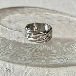 feu サージカルステンレスリング アレルギー対応素材 上品 こだわり 合わせやすい オフィスカジュアル  シルバーゴールド アクセント 万能  韓国 春夏秋冬 レディース通販