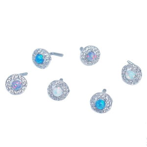 �y10��OFF�N�[�|���I1/16(��)1:59�܂Łz�s�A�X���XHOMESLICEPRODUCTIONS �@�s�A�X 20G 316L�T�[�W�J���X�e�����X�@�h�[���I�p�[�� CZ�T�[�N�� �x���h�m�[�Y�X�^�b�h�����O�@/�@�m�[�Y�s�� �T�[�W�J��