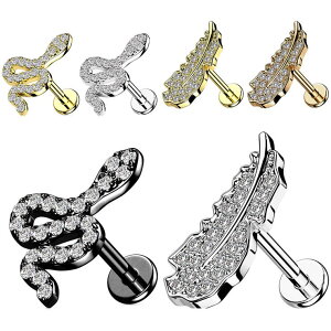 �s�A�X���XHOMESLICEPRODUCTIONS �{�f�B�s�A�X 16G �p���F CZ �X�l�[�N�����[�t �C���^�[�i�� ���u���b�g�X�^�b�h �X�l�[�N �w�r �� �� ��s�A�X ���s�A�X �w���b�N�X 316L �T�[�W�J�� �X�e�����X