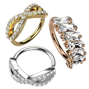 ピアス専門店HOMESLICEPRODUCTIONS フープピアス 小さめ ボディピアス 16G ジュエル プリンセスカット インフィニティ ベンダブル フープリング ボディーピアス メンズ レディース リング型ピア ア