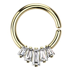 ピアス専門店HOMESLICEPRODUCTIONS フープピアス 小さめ ボディピアス 16G ジュエル プリンセスカット ファン ベンダブル フープリング ボディーピアス メンズ レディース リング型ピアス アクセサ