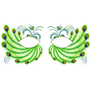 ピアス専門店HOMESLICEPRODUCTIONS アイメイク タトゥーシールクジャク【アイシャドー/アイライナー/アイライン/ステッカー/フェイスシール/フェイスペイント/TATTOO/ハロウィン/Halloween/クリスマス