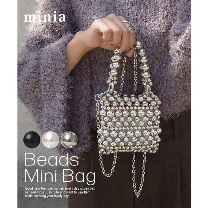 楽天市場】2WAYビーズミニバッグ ＜ ハンド・ショルダー ＞ ビーズ  