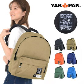 【10％OFFクーポン！5/16(土)1:59まで】AVVENTURA ヤックパック スヌーピー リュック リュックサック デイパック 撥水 ナイロン 大容量 a4 ロゴ ポケットたくさん 15L 黒 コーデュラ レディース メンズ 男女兼用 大人 女性