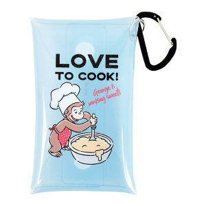 AVVENTURA おさるのジョージ コインケース 小銭入れ コイン 収納 サイフ 財布 小物入れ クリアマルチケース Sサイズ レディース 女子 女の子 フック付き 透明 クリア PVC メンズ 男子 男の子 大人