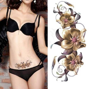 Pinky&Refine タトゥーシール  クール華 ボディシール 盛れる個性派 セクシー お洒落れ(入れ墨 ハロウィン コスプレ ) アクセサリー