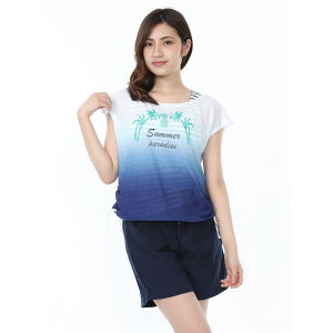 水着ショップ アクアフェアリー 水着 レディース タンキニ 体型カバー ショートパンツ 4点 セット 赤外線防止 ママ水着 大きいサイズ セパレート タンクトップ カバーアップ 花柄 オトナ女