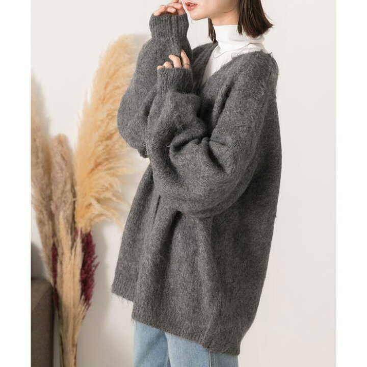 楽天市場】オーバーシルエット ふんわりシャギーニットカーデ : SHOPLIST 
