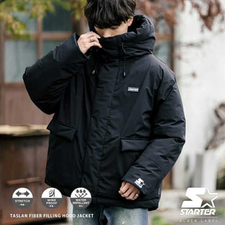 楽天市場】STARTERBLACKLABEL ファイバーダウン 中綿フードジャケット  