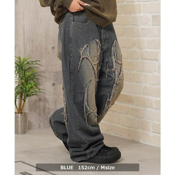 楽天市場】ONE 4 PREMIUM ワイドパンツ メンズ ワイドデニム 