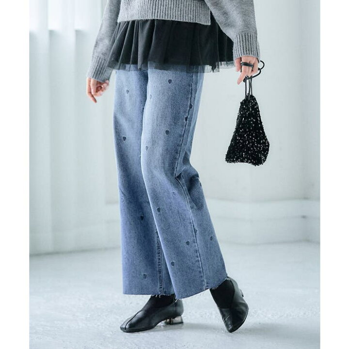 BACK POCKET EMBROIDERY DOUBLE KNEE DENIM PANTS / バッグポケット刺繍ダブルニーデニムパンツ（デニムパンツ）｜ONCILY（オンシェリー）のファッション通販  - ZOZOTOWN ローズ デニム フ ポーチ メンズ オーバーサイズ レディース 刺繍 ジーパン 釣り 防水パンツ アルパイントパンツ パイル生地 ハ