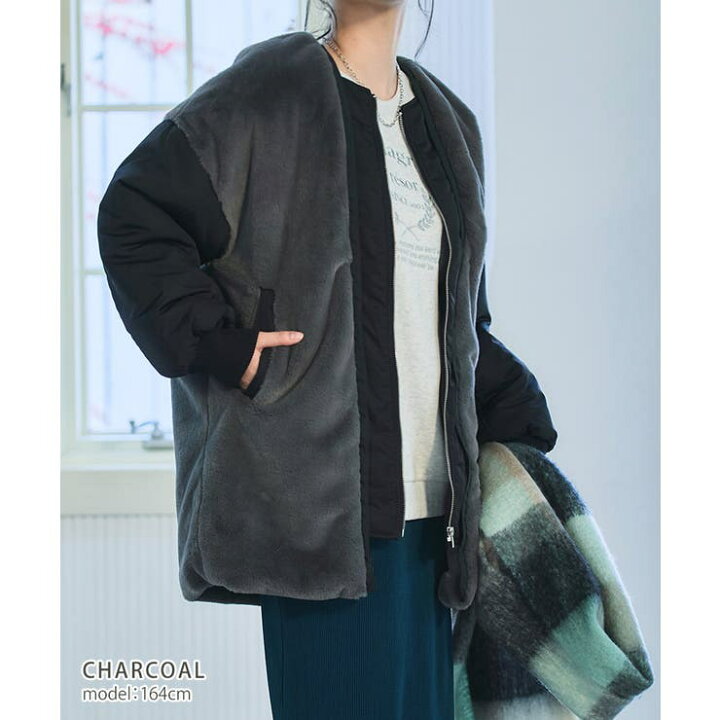 楽天市場】【2/5限定 20%OFFクーポン】異素材MIXフェイクファー 