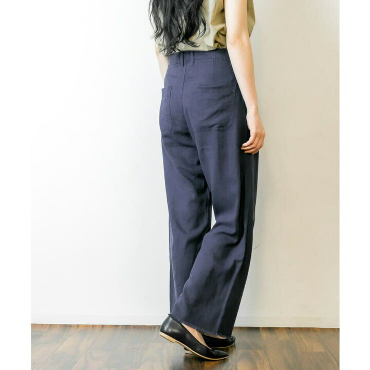 楽天市場】リネン裾フリンジワイドパンツ 麻レーヨン 薄手 春夏コーデ 