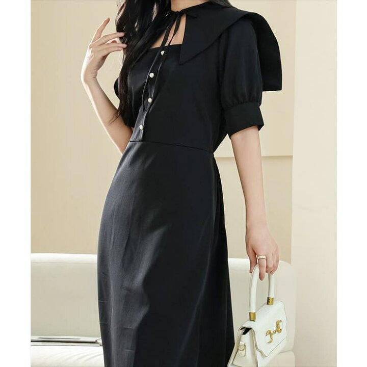 ロングワンピース ショール ドレス with v-neck ダブル合わせ ショールカラーのロングワンピース フォーマルやビジネスにも XXL OP125