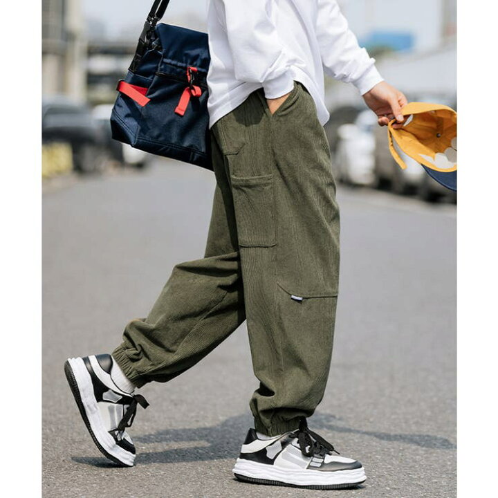 [GUREITOJP] コーデュロイパンツ メンズ ズボン 伸びる カーゴパンツ ジョガーパンツ 裾ゴム ワイドパンツ 春秋冬服 ロ リアルスタイル REAL STYLE ジョガーパンツ 冬 コーデュロイ 伸びる ウエストゴム やわらか あったか 楽ちん 裾絞り ズボン 秋コーデ  （マゼンタパープル） -靴＆ファッション通販 ロコンド〜自宅で試着、気軽に返品