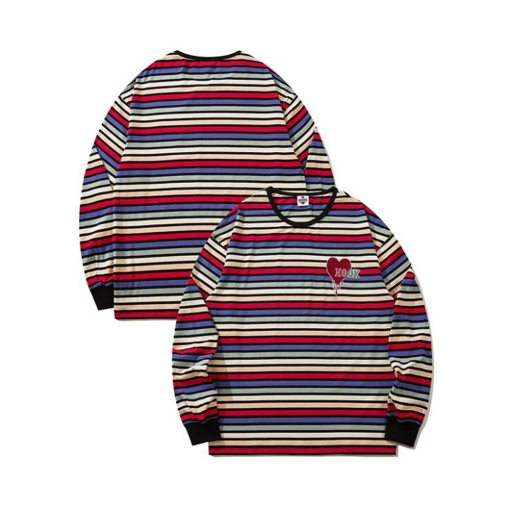 楽天市場】溶けるハート刺繍カラフルボーダー長袖tシャツ : SHOPLIST