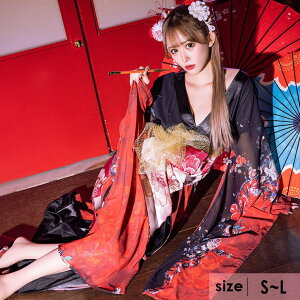 my minette シアースリーブオープンバック花魁風ロングドレス セクシードレス セクシーコスプレ 袖あり 長袖 シアー袖 ハロウィンコスプレ キャバドレス キャバ ドレス 和装 賀正コスプレ S-L