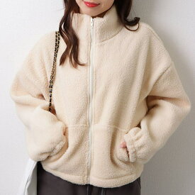 レースレディース ボア フロントジップ パーカー ブルゾン トップス アウター ドロップショルダー ハイネック ストリート 韓国風 長袖 カジュアル シンプル 単色 無地 着回し ゆったり ユニセックス レディース 女性 春 秋 冬 トップス