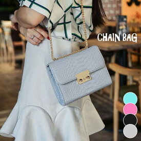 腕時計アパレル雑貨小物のSP ワニ革調の型押しで高級感アップ チェーンショルダーバッグ チェーンバッグ クロコダイル調PUレザー レディースバッグ SSA03 バッグ・鞄