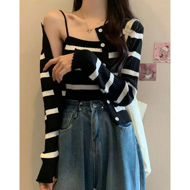 楽天市場】kirakiraShop 【SHOPLIST限定】ボーダーニットアンサンブル 